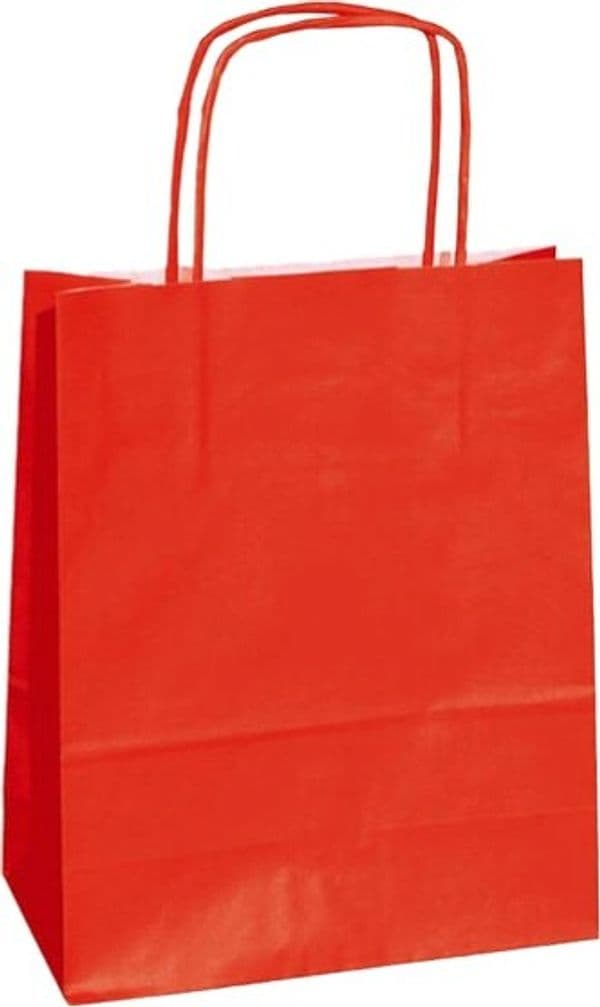 Shopper in carta - maniglie cordino - 26 x 11 x 34 5cm - rosso - conf. 25 sacchetti Casa e cucina/Hobby creativi/Articoli per confezioni regalo/Sacchetti da regalo Eurocartuccia - Pavullo, Commerciovirtuoso.it