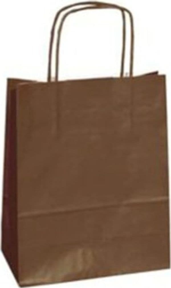Shopper in carta - maniglie cordino - marrone - 26 x 11 x 34 5 cm - conf. 25 shoppers Casa e cucina/Hobby creativi/Articoli per confezioni regalo/Sacchetti da regalo Eurocartuccia - Pavullo, Commerciovirtuoso.it