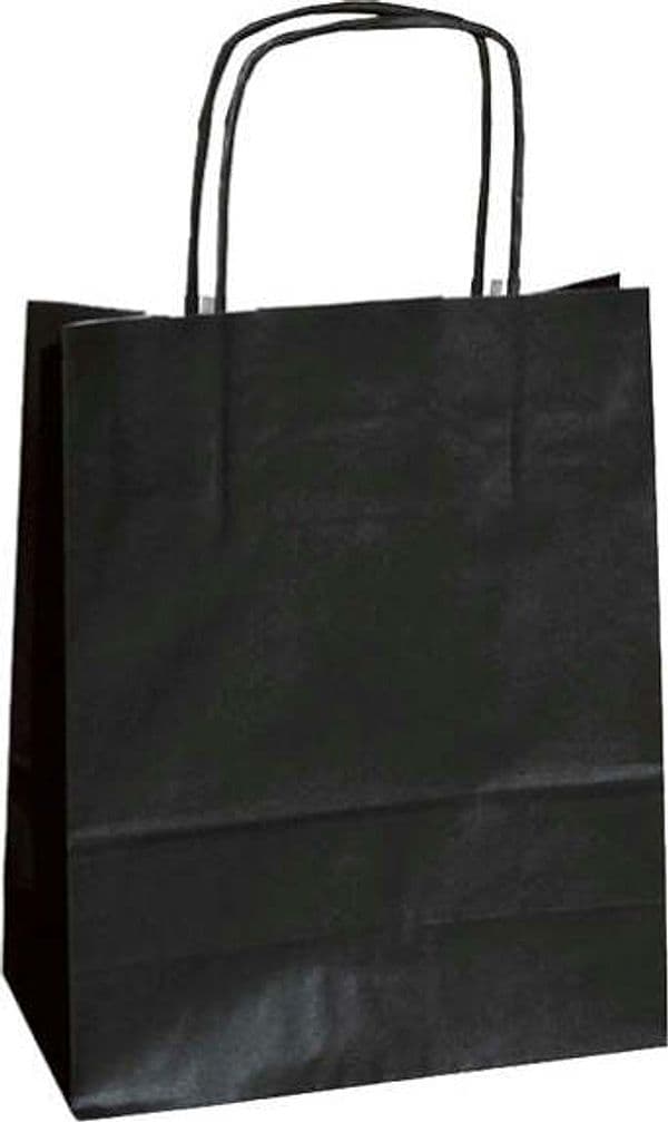 Shopper in carta - maniglie cordino - nero - 22 x 10 x 29cm - conf. 25 shoppers Casa e cucina/Hobby creativi/Articoli per confezioni regalo/Sacchetti da regalo Eurocartuccia - Pavullo, Commerciovirtuoso.it