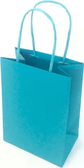 Shopper in carta - maniglie cordino - turchese - 14 x 9 x 20 cm - conf. 25 shoppers Casa e cucina/Hobby creativi/Articoli per confezioni regalo/Sacchetti da regalo Eurocartuccia - Pavullo, Commerciovirtuoso.it