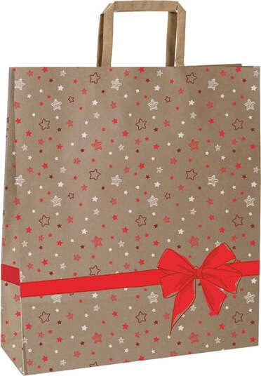Shoppers - con maniglie piattina - carta - 22 x 10 x 29 cm - fantasia stellata - rosso - Mainetti Bags - conf. 25 pezzi Casa e cucina/Hobby creativi/Articoli per confezioni regalo/Sacchetti da regalo Eurocartuccia - Pavullo, Commerciovirtuoso.it