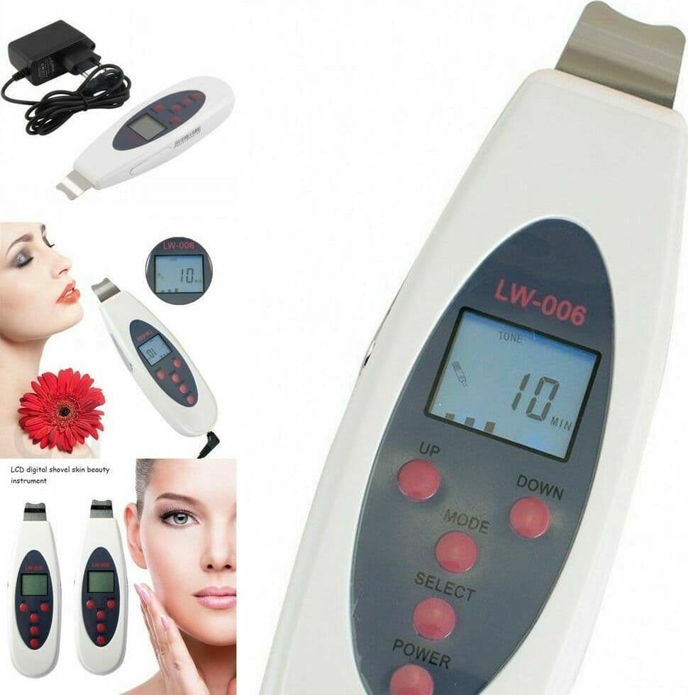 SKIN SCRUBBER DISPOSITIVO PER LA PULIZIA DELLA PELLE AD ULTRASUONI DISPLAY LW006