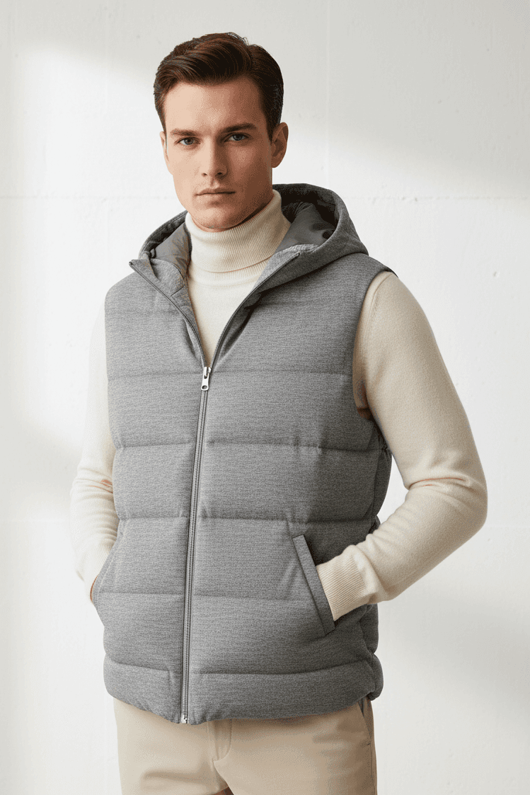 Smanicato uomo La Fileria - in lana con cappuccio colore grigio in Giubbotti Couture - Sestu, commercioVirtuoso.it