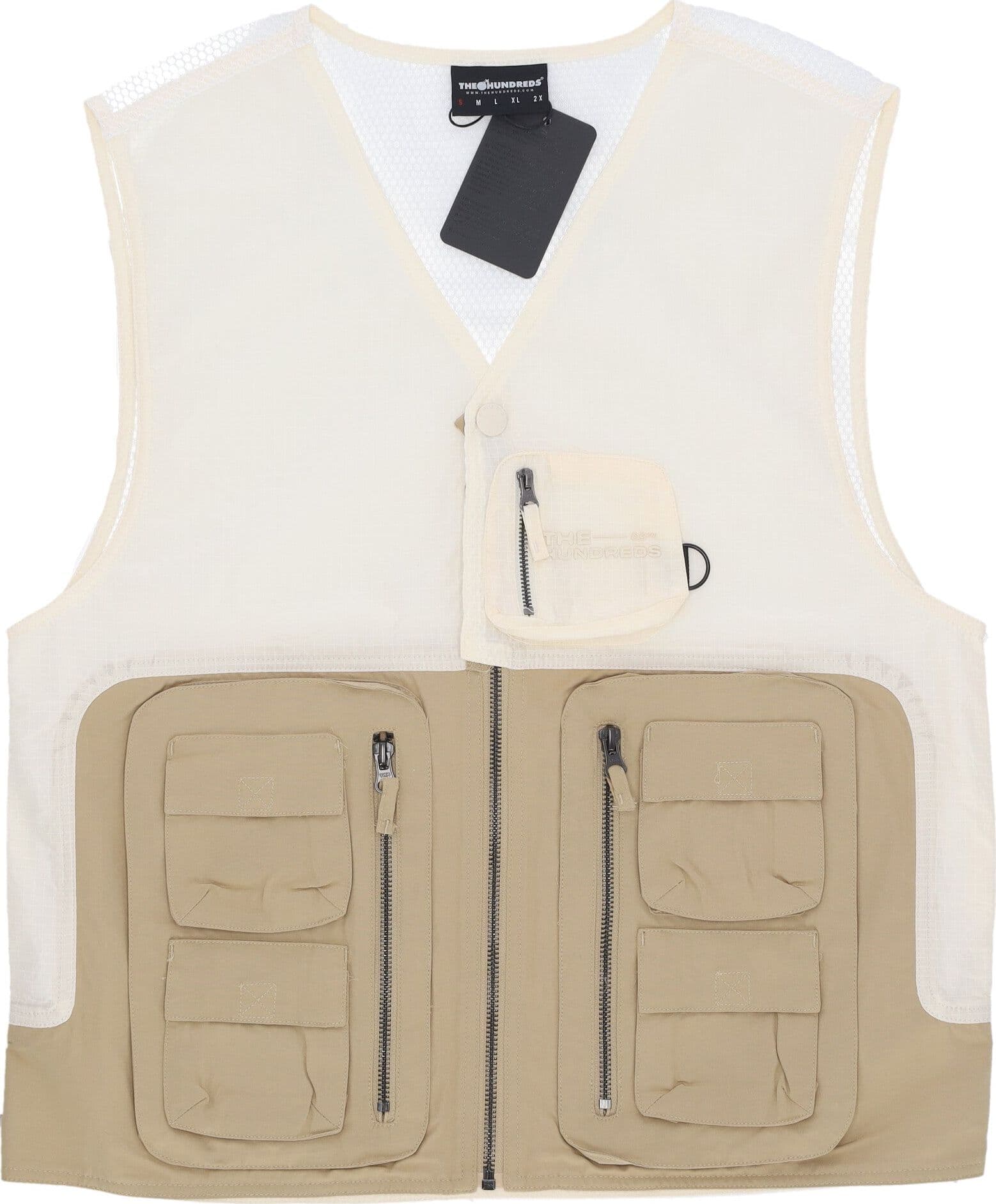 THE HUNDREDS Smanicato Uomo Battalia Vest Off White da uomo in Gilet Drestige - Casamassima, commercioVirtuoso.it