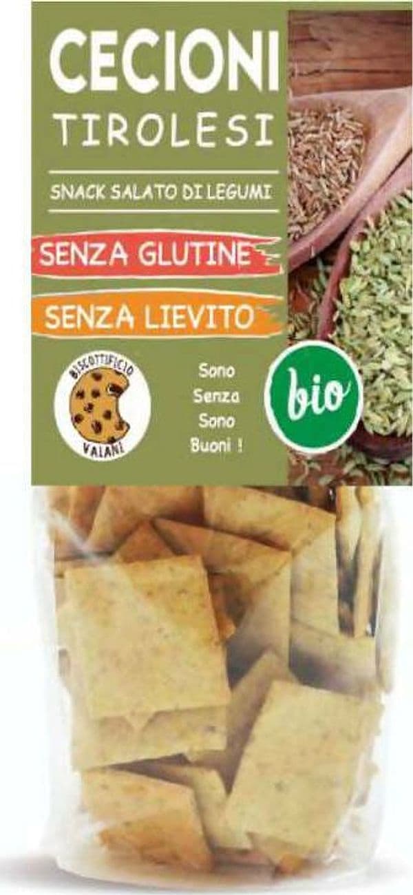 Snack Salato di Legumi Proteico Biologico 200g Cecioni Tirolesi con semi di finocchio e semi di cumino