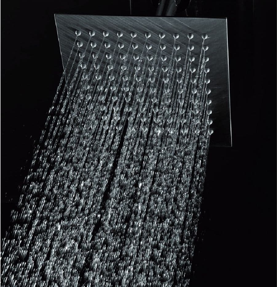 Soffione Doccia Effetto Pioggia Sottile Quadrato 30x30 Cm Bagno Cromato Shower