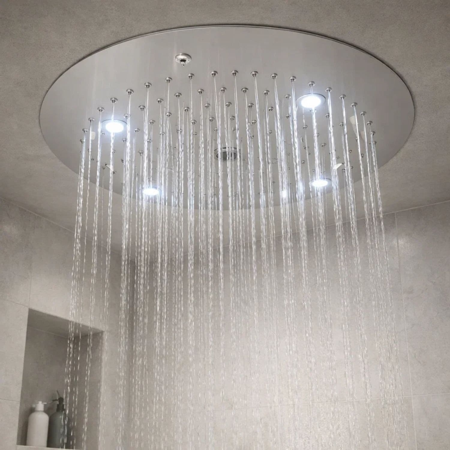 Soffione Doccia LED a Soffitto Installazione Da Incasso Acciaio Inox Tondo Fai da te/Attrezzature per cucine e bagni/Attrezzature per bagni/Docce e componenti doccia/Filtri supporti e soffioni doccia/Docce fisse Ogomondo - Martina Franca, Commerciovirtuoso.it