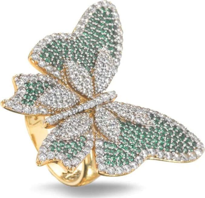 Sogni-Gioielli-Anello-Donna--farfalla-oro-giallo-zirconi-paraiba-e-bianchi