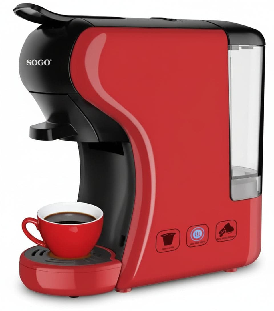 Sogo Caffettiera 3 In 1 0,6l 3 Adattatori 19 Bar Rossa Casa e cucina/Elettrodomestici per la cucina/Macchine da caffè/Macchine combinate caffè e espresso SellUp - Bassano del Grappa, Commerciovirtuoso.it