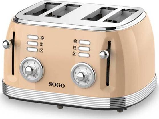 SOGO Tostapane 4 fette retrò / 1500W / 6 livelli di temperatura / scongelamento e riscaldamento / beige Casa e cucina/Elettrodomestici per la cucina/Tostapane SellUp - Bassano del Grappa, Commerciovirtuoso.it