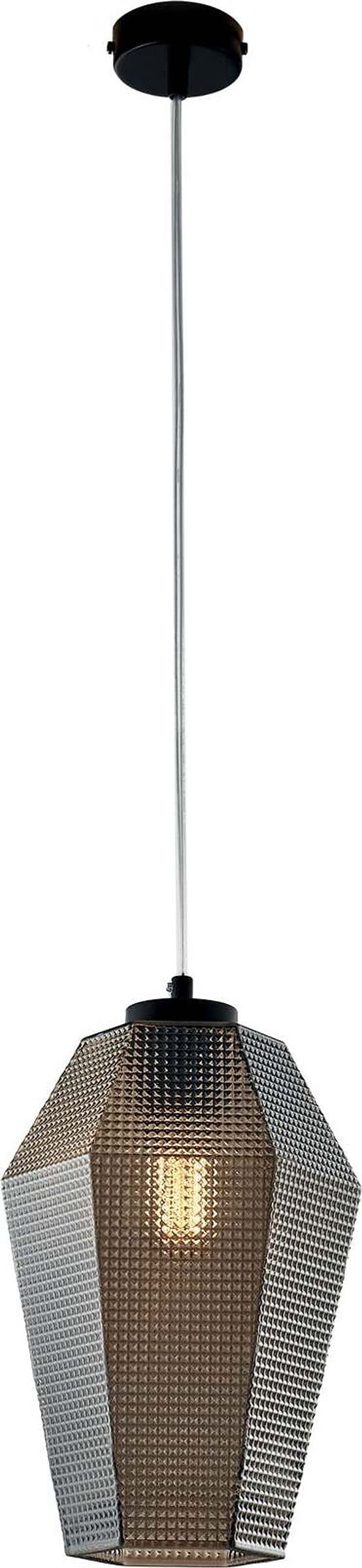 Sospensione-1-Luce-Prisma-In-Ferro-Laccato-Bianco-E-Vetro-Grigio-Specchiato