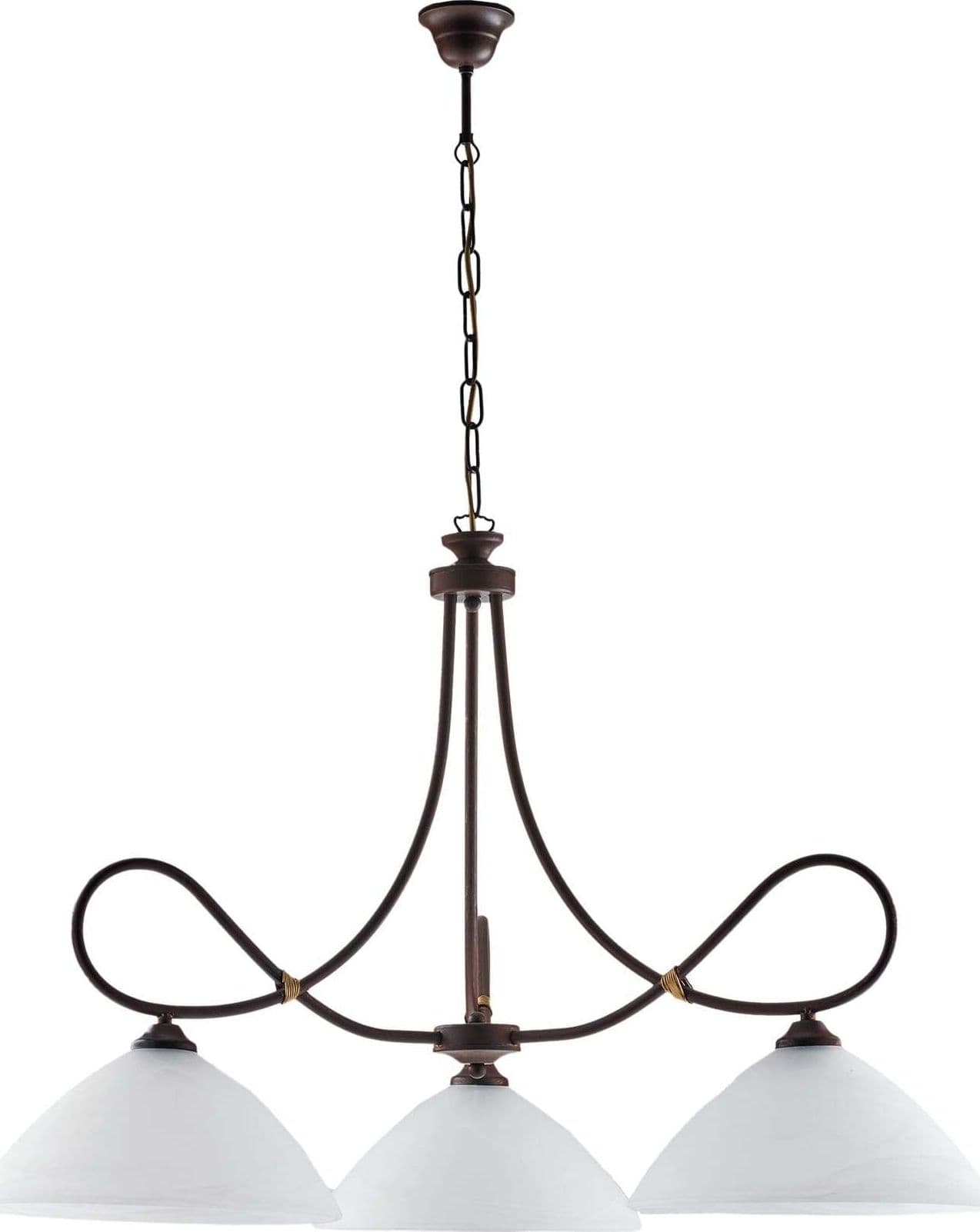 Sospensione-3-Luci-Dallas-Ferro-Battuto-Nero-E-Ruggine-Vetro-Bianco