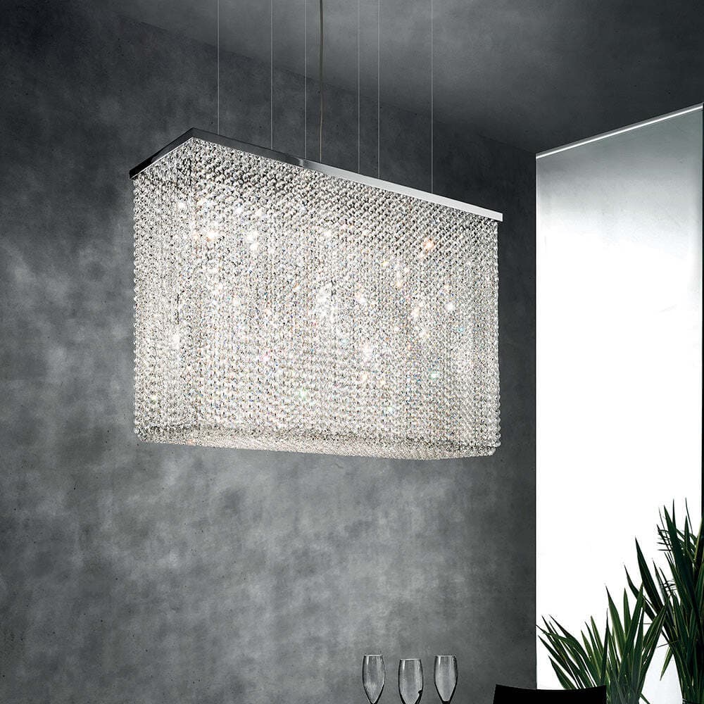 Sospensione-Classica-Cubo-Metallo-Trasparente-E-Cristallo-18-Luci