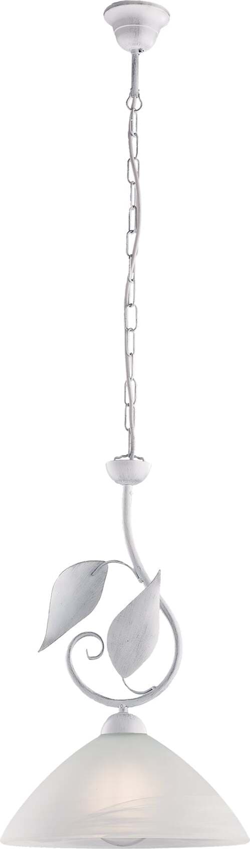 Sospensione-Classica-Esse-1-Luce-Ferro-Battuto-E-Vetro-Bianco-E-Argento