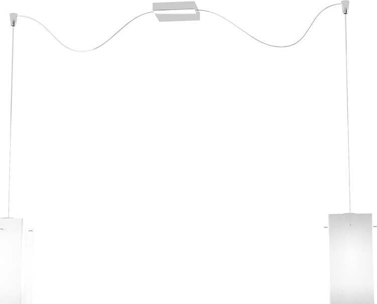 Sospensione-Contemp-Crazy-Con-Decentratori-Metallo-Cromo-Vetro-Bianco-2-Luci-E27