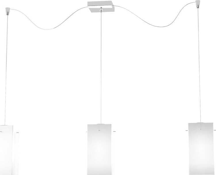 Sospensione-Contemp-Crazy-Con-Decentratori-Metallo-Cromo-Vetro-Bianco-3-Luci-E27