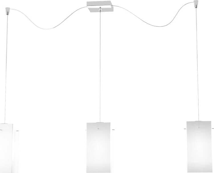 Sospensione-Contemp-Crazy-Con-Decentratori-Metallo-Cromo-Vetro-Bianco-3-Luci-E27