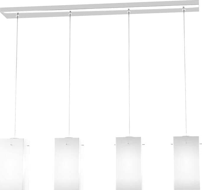 Sospensione-Contemp-Crazy-Con-Decentratori-Metallo-Cromo-Vetro-Bianco-4-Luci-E27
