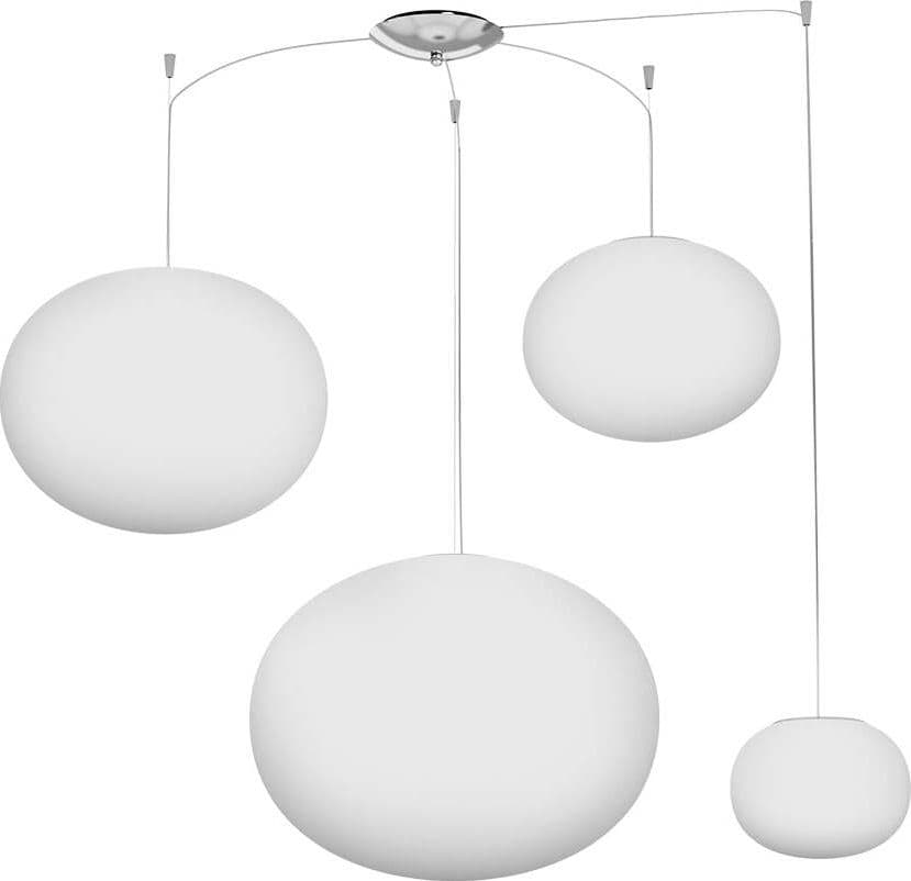 Sospensione Contemp Decentratori Soft Metallo Cromo Vetro Mix Opaco 4 E27