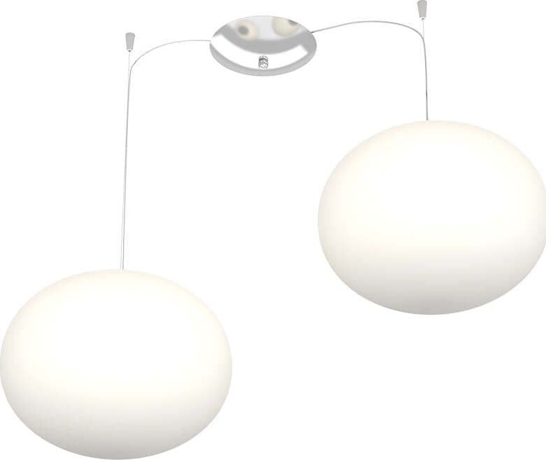 Sospensione Contemp Decentratori Soft Metallo Cromo Vetro Opaco 2 Luci E27 28Cm
