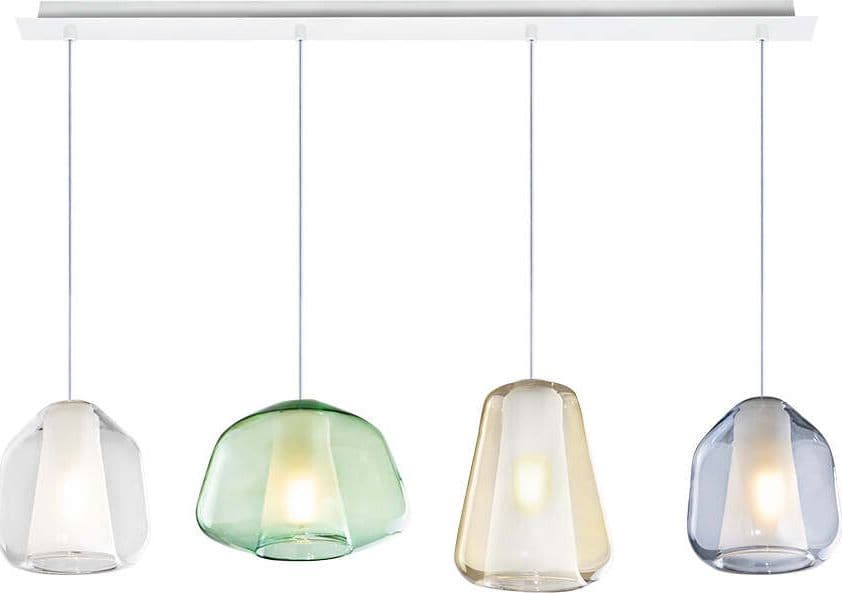 Sospensione-Contemp.-Rett-Double-Skin-Metallo-Bianco-Vetro-Mix-Multicolor-4-Luci