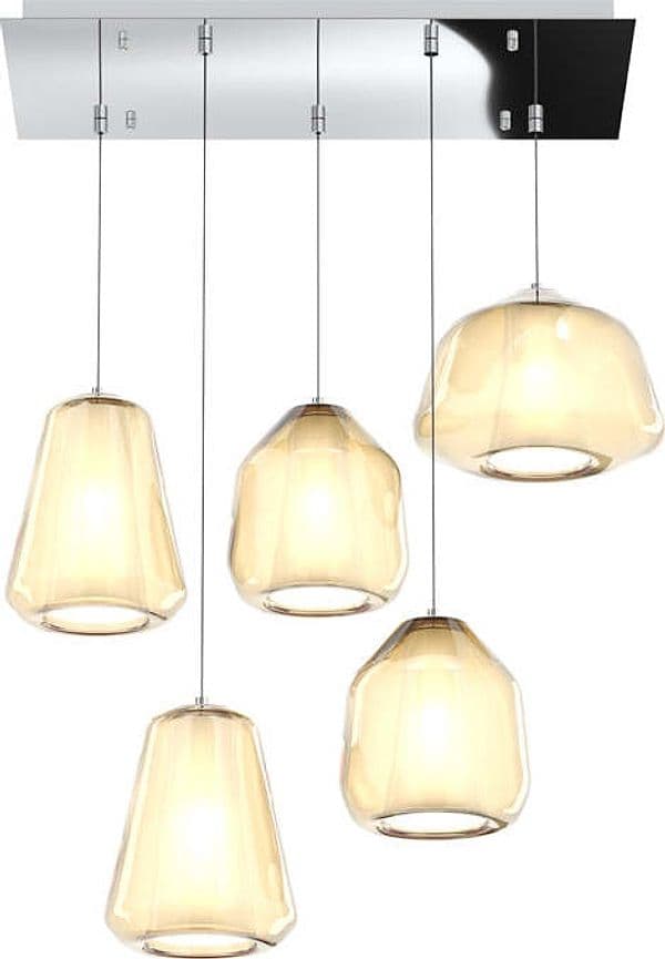 Sospensione-Contemp.-Rett.-Double-Skin-Metallo-Cromo-Vetro-Mix-Ambra-5-Luci-E27