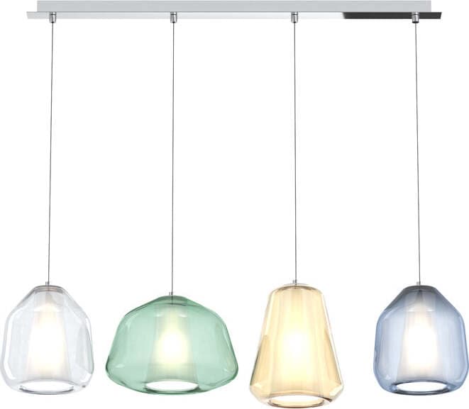 Sospensione-Contemp.-Rett.-Double-Skin-Metallo-Cromo-Vetro-Mix-Multicolor-4-Luci