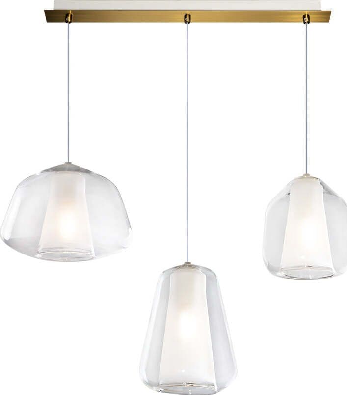 Sospensione-Contemp.-Rett.-Double-Skin-Metallo-Ottone-Vetro-Mix-Trasp.-3-Luci