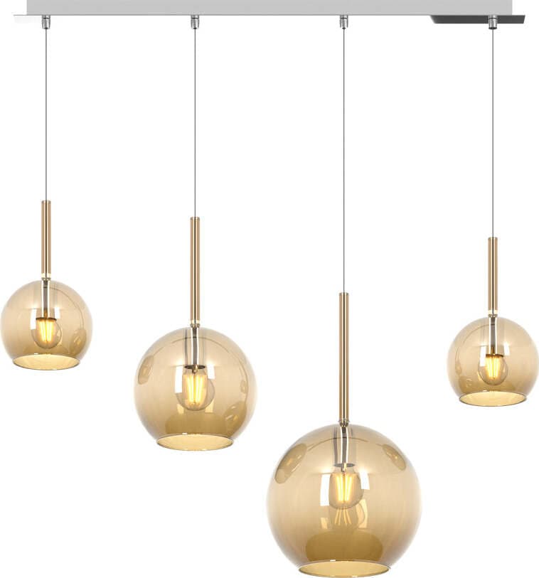 Sospensione-Contemp.-Rett.-Future-Metallo-Cromo-Vetro-Ambra-4-Luci-E27