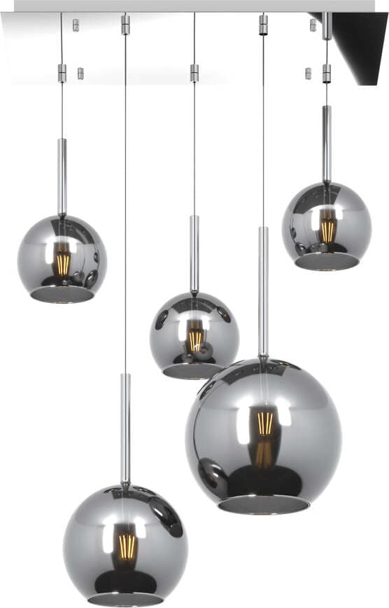 Sospensione-Contemp.-Rett.-Future-Metallo-Cromo-Vetro-Cromo-5-Luci-E27