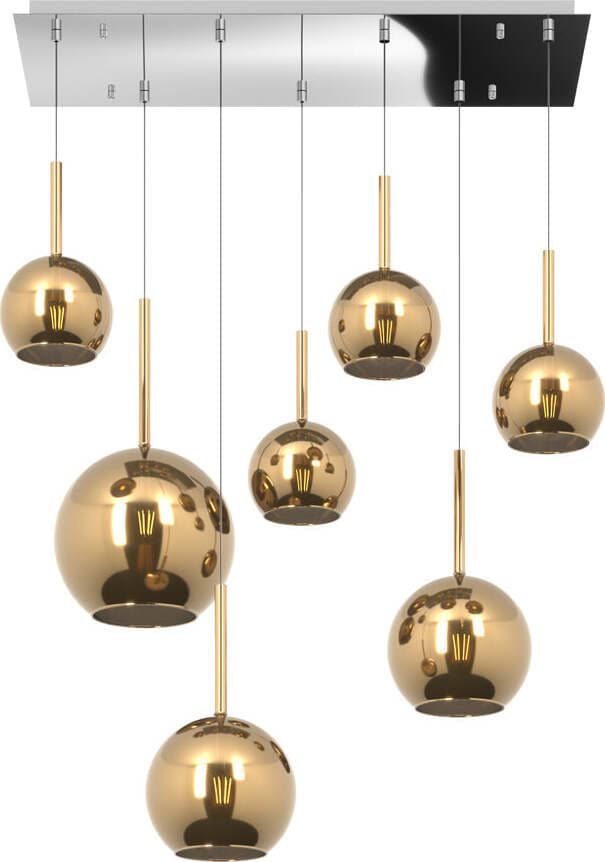 Sospensione-Contemp.-Rett.-Future-Metallo-Cromo-Vetro-Oro-7-Luci-E27
