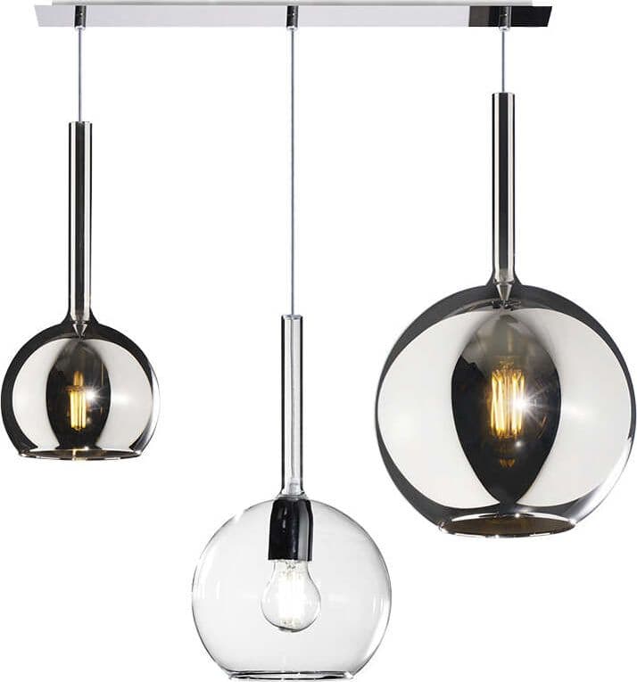 Sospensione-Contemp.-Rett.-Future-Metallo-Cromo-Vetro-Trasp.-E-Cromo-3-Luci-E27
