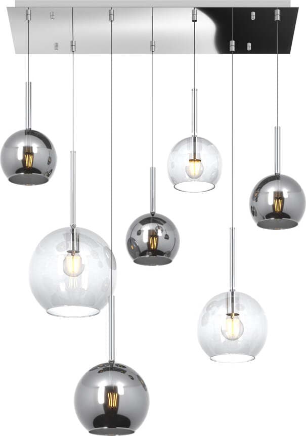 Sospensione-Contemp.-Rett.-Future-Metallo-Cromo-Vetro-Trasp.-E-Cromo-7-Luci-E27
