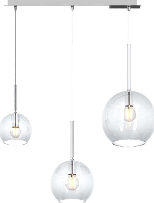 Sospensione-Contemp.-Rett.-Future-Metallo-Cromo-Vetro-Trasparente-3-Luci-E27