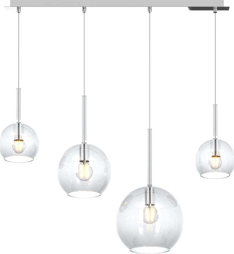 Sospensione-Contemp.-Rett.-Future-Metallo-Cromo-Vetro-Trasparente-4-Luci-E27