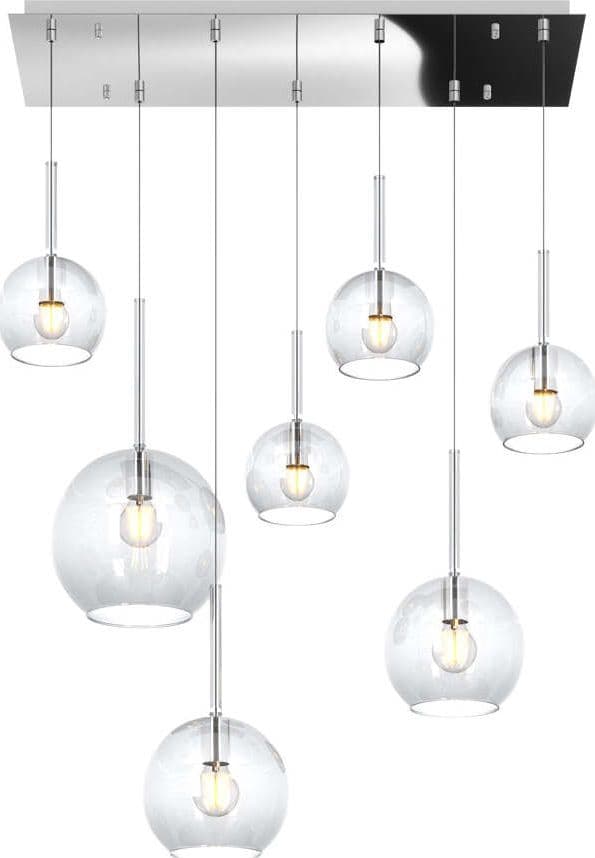 Sospensione-Contemp.-Rett.-Future-Metallo-Cromo-Vetro-Trasparente-7-Luci-E27