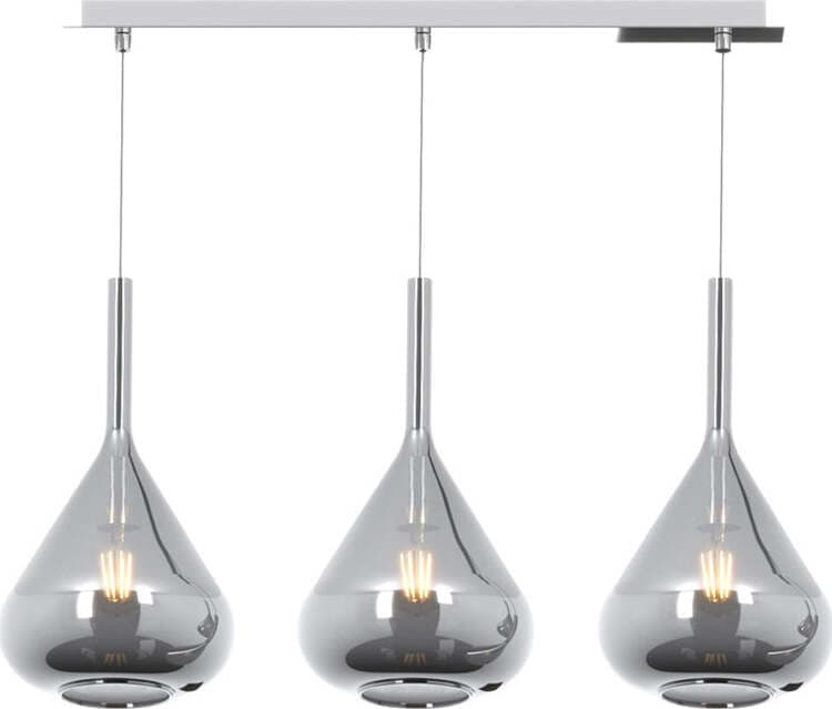 Sospensione-Contemp-Rett-Kona-Metallo-Cromo-Vetro-Fumè-3-Luci-E27