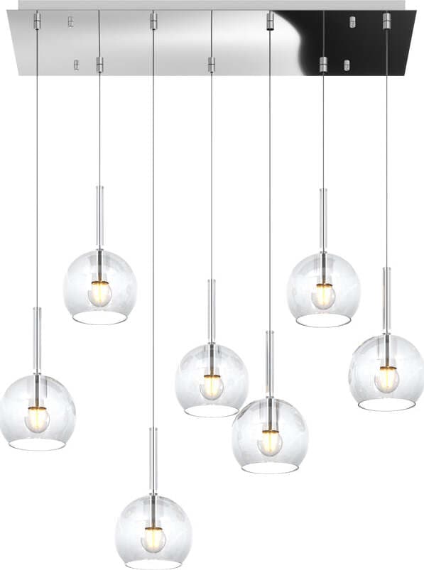 Sospensione-Contemp.-Rosone-Rett.-Future-Metallo-Cromo-Vetro-Trasp.-7-Luci-E27