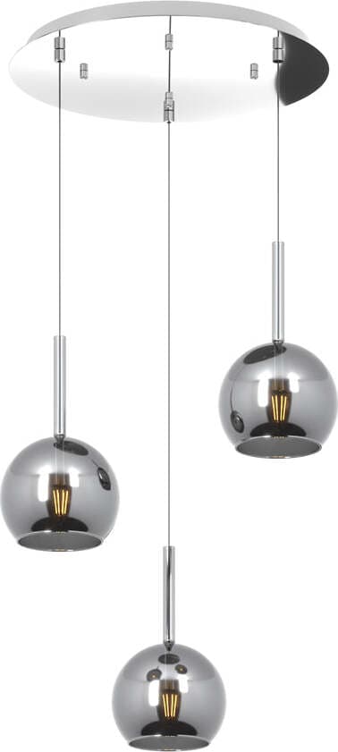 Sospensione-Contemp.-Rosone-Tondo-Future-Met.-Cromo-Vetro-Cromo-3-Luci-E27-D42Cm