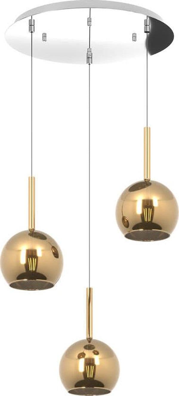 Sospensione-Contemp.-Rosone-Tondo-Future-Met.-Cromo-Vetro-Oro-3-Luci-E27-D42Cm