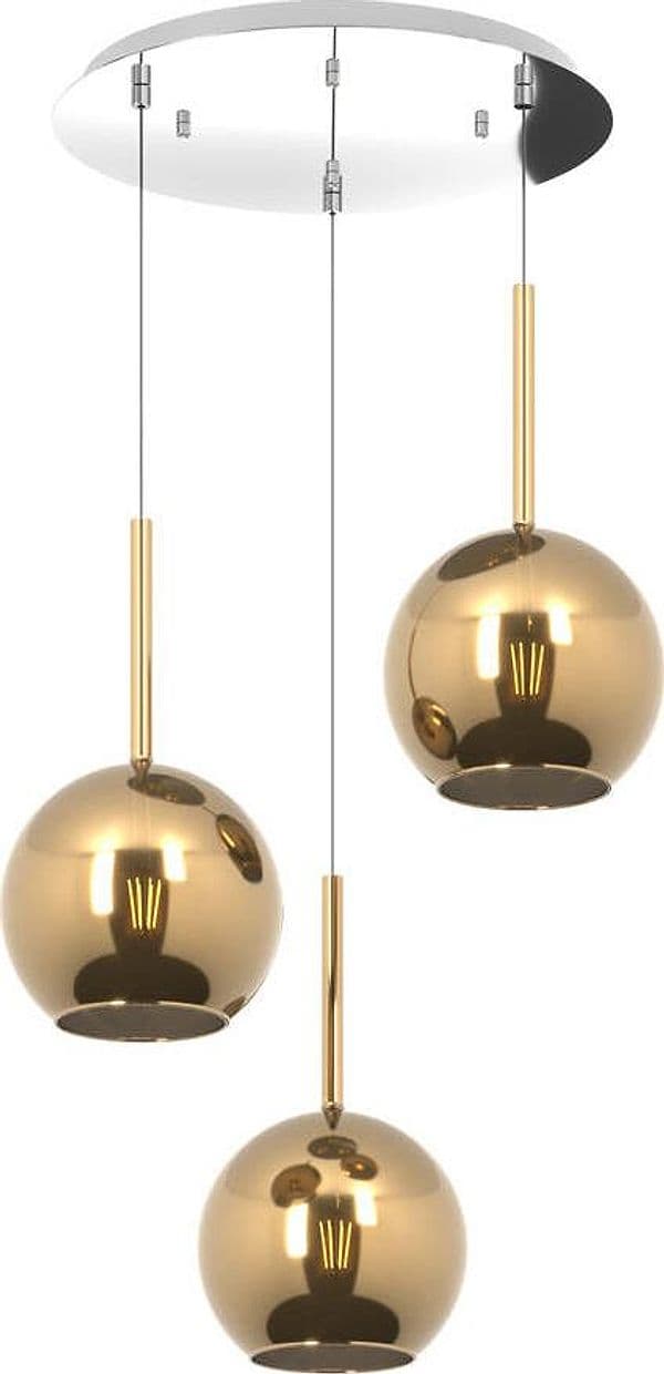 Sospensione-Contemp.-Rosone-Tondo-Future-Met.-Cromo-Vetro-Oro-3-Luci-E27-D47Cm