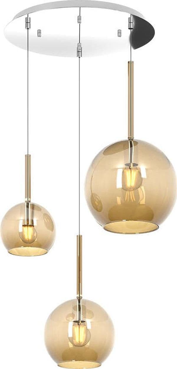 Sospensione-Contemp.-Rosone-Tondo-Future-Metallo-Cromo-Vetro-Ambra-3-Luci-E27