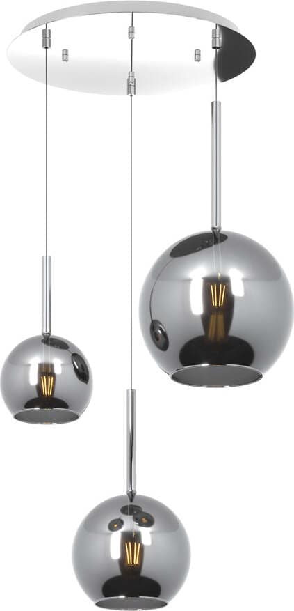 Sospensione-Contemp.-Rosone-Tondo-Future-Metallo-Cromo-Vetro-Cromo-3-Luci-E27