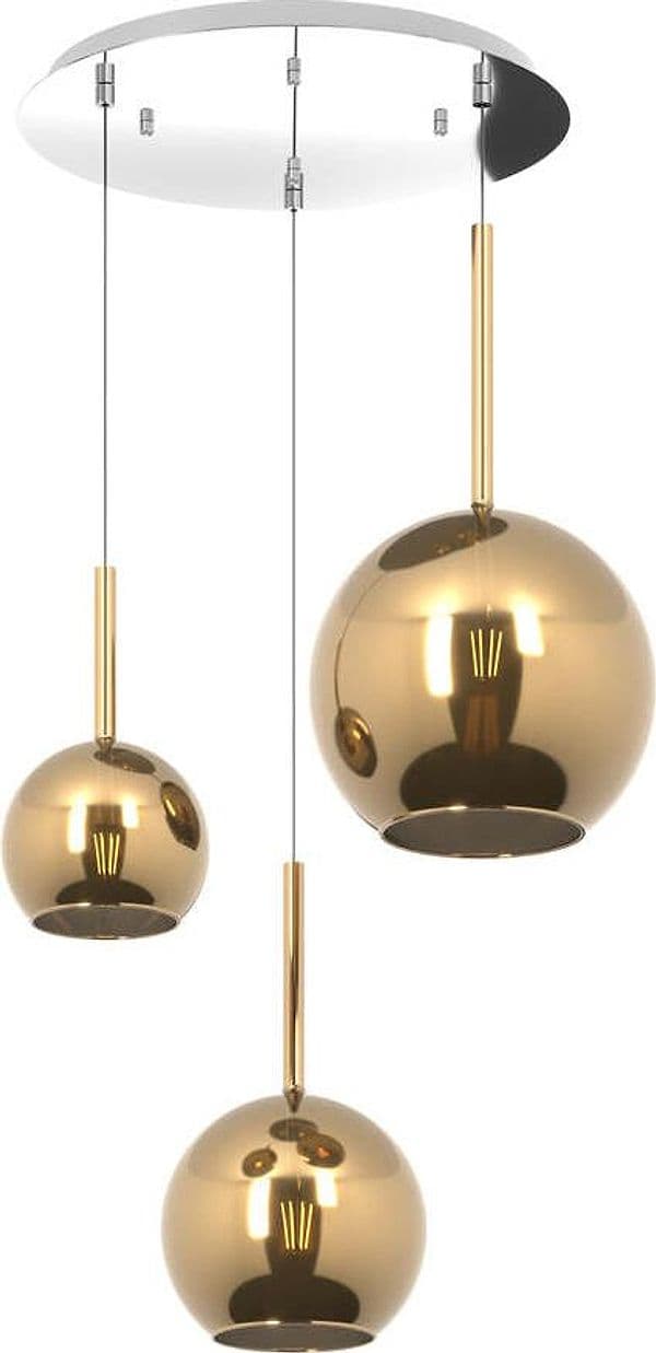 Sospensione-Contemp.-Rosone-Tondo-Future-Metallo-Cromo-Vetro-Oro-3-Luci-E27