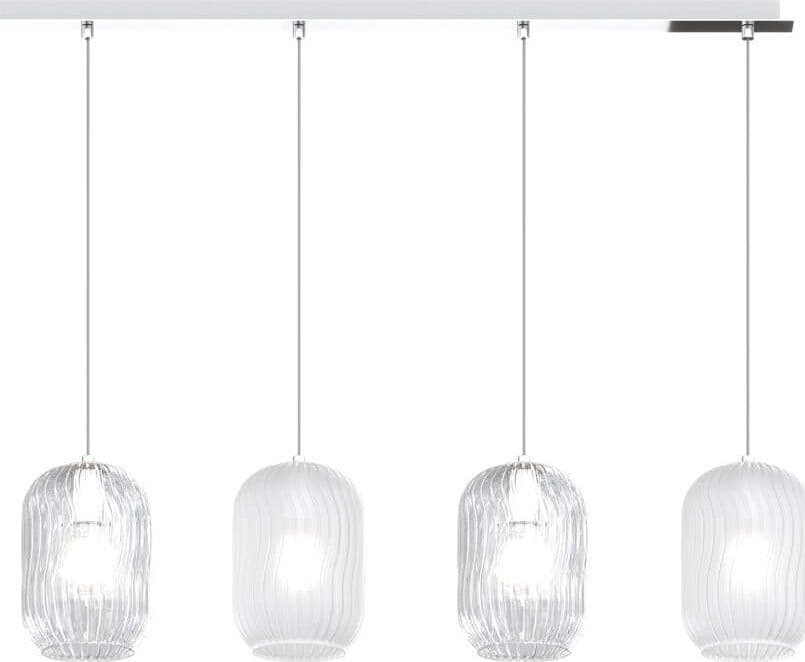 Sospensione-Contemp-Tender-Metallo-Cromo-Vetro-Bianco-E-Trasparente-4-Luci-E27