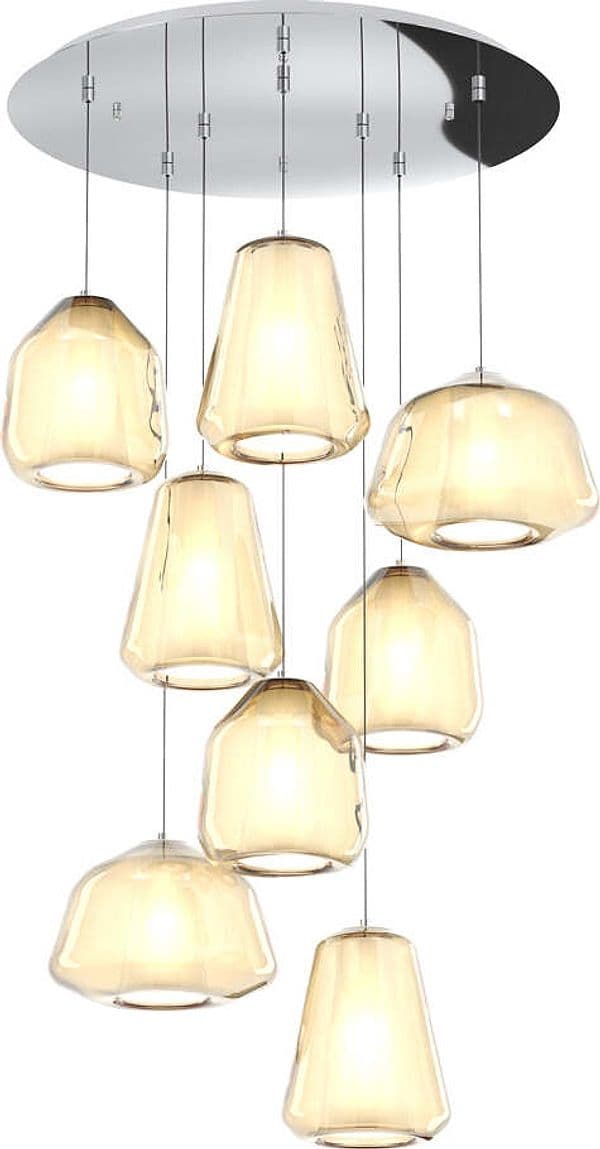 Sospensione-Contemp-Tonda-Double-Skin-Metallo-Cromo-Vetro-Mix-Ambra-8-Luci-E27