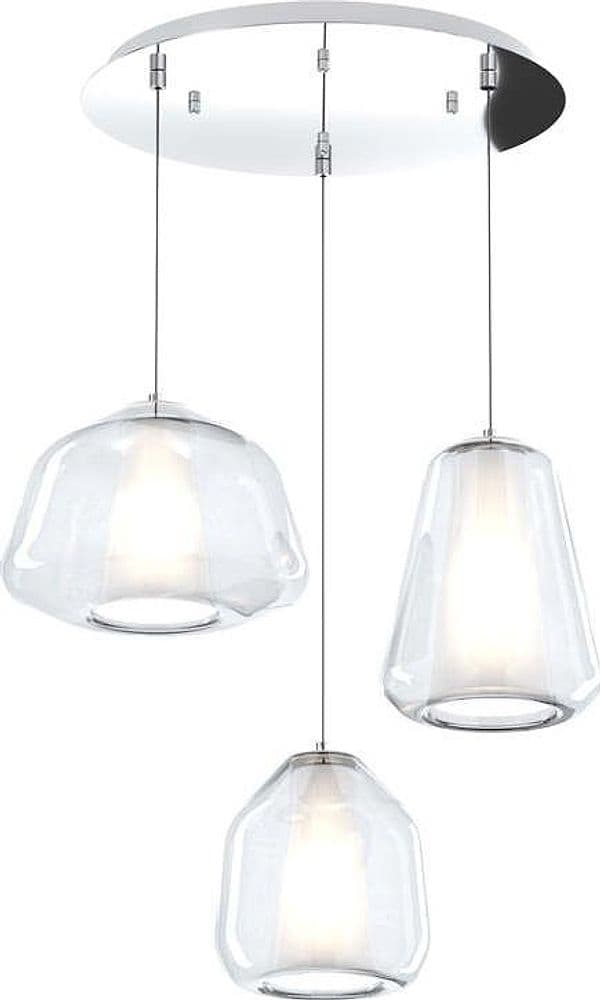Sospensione-Contemp-Tonda-Double-Skin-Metallo-Cromo-Vetro-Mix-Trasp.-3-Luci-E27
