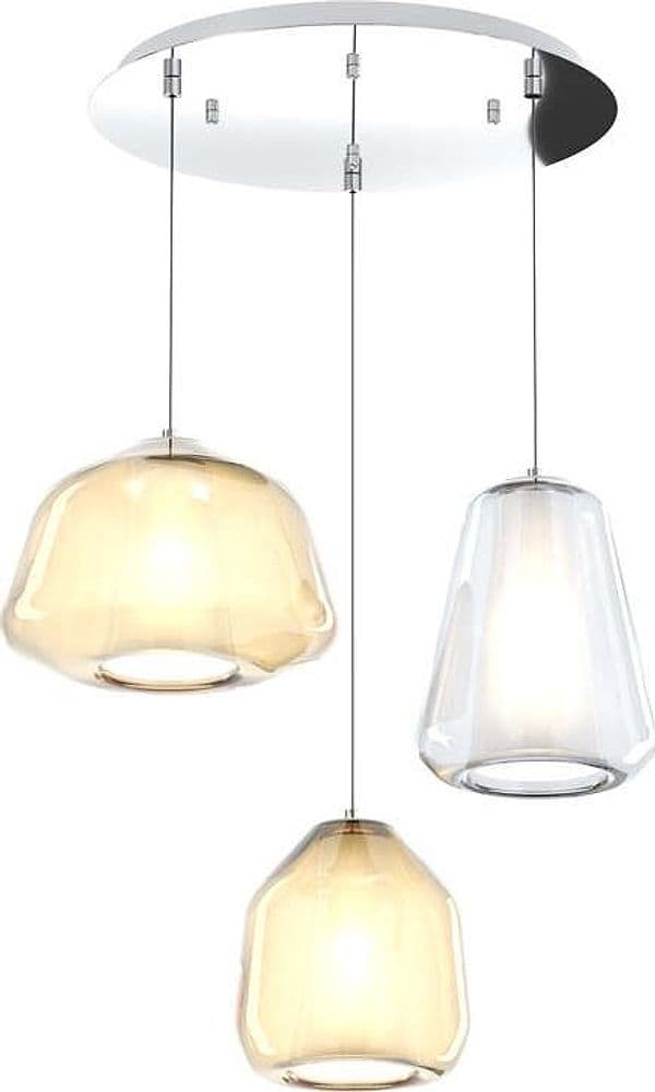 Sospensione-Contemp-Tonda-Double-Skin-Metallo-Cromo-Vetro-Mix-Trasp-Ambra-3-Luci