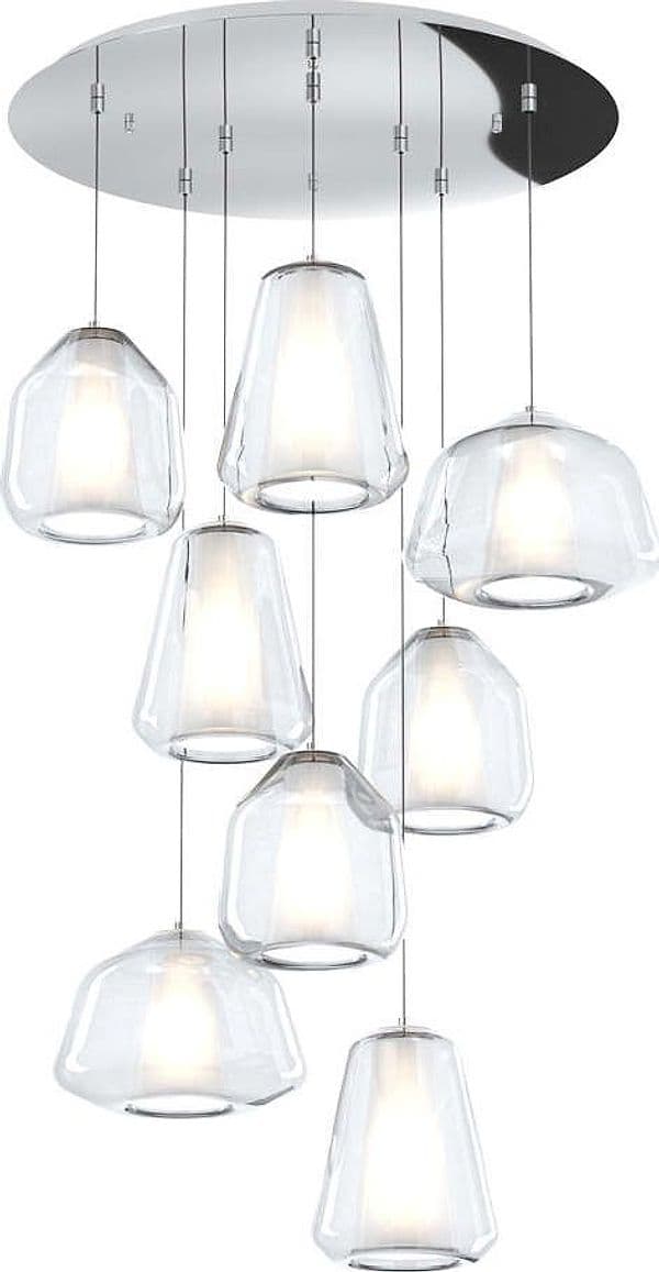 Sospensione-Contemp-Tonda-Double-Skin-Metallo-Cromoe-Vetro-Mix-Trasp-8-Luci-E27