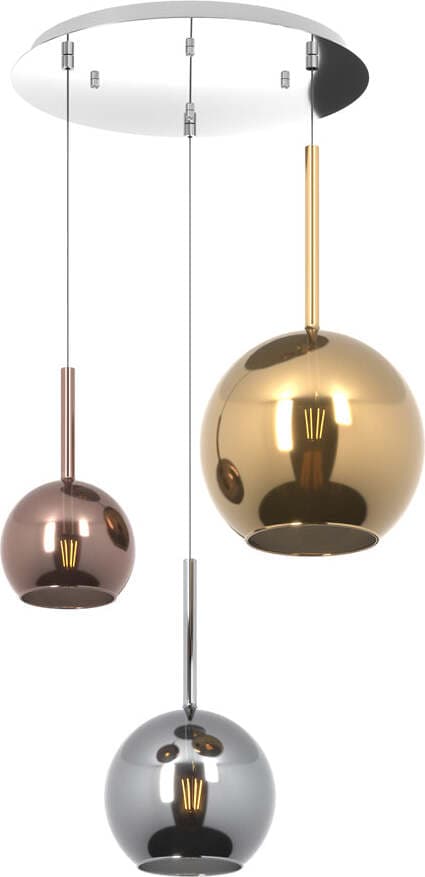 Sospensione-Contemp.-Tonda-Future-Metallo-Cromo-Vetro-Multicolor-3-Luci-E27